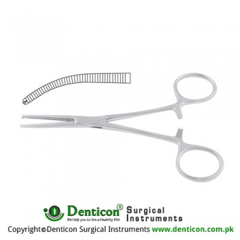 Kocher-Nippon Haemostatic Forceps Curved - 1 x 2 Teeth Stainless Steel, 16 cm - 6 1/4"